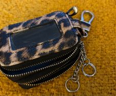 Leopard Print Key and Alarm Fob Holder