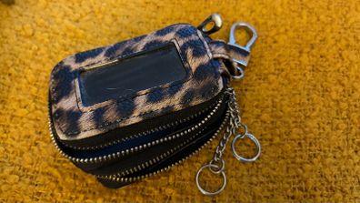 Leopard Print Key and Alarm Fob Holder