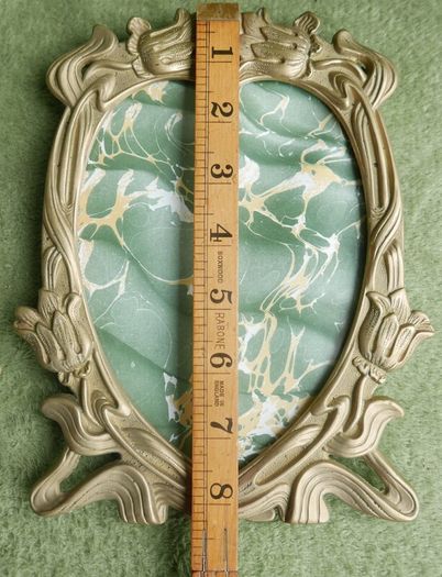 Vintage Botanical Brass Photo Frame
