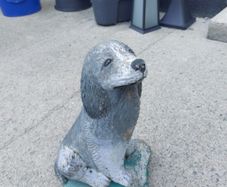 concrete dog ornament