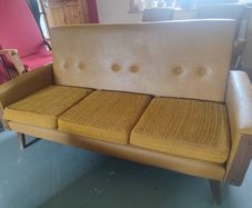 Iconic vintage mid-century 3-piece mustard living room suite