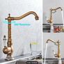 Bathroom Faucet  Antique Brass Tap  & Celadon Porcelain Image 4