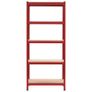 Storage Shelves 2 pcs Red 80x40x180 cm Steel and MDF Image 3
