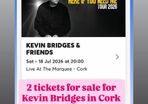 Kevin bridges 18 July, Cork