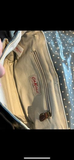 Cath Kidston blue and white polka dot messenger bag