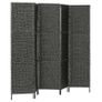 5-Panel Room Divider Black 193x160 cm Water Hyacinth Image 3