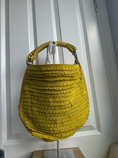 Jimmy Choo studded suede and leather hobo
