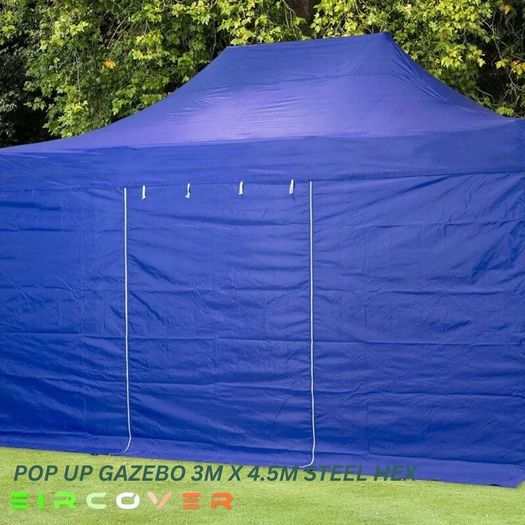Heavy Duty Pop Up Gazebo Steel 40mm Hex 3m x 4.5m