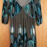 JASMINE LONDON Retro Print Dress   Teal Empire Style Top Image 6