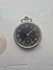 vintage Cintra military style pocket watch with sub seconds dial.