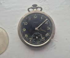 vintage Cintra military style pocket watch with sub seconds dial.