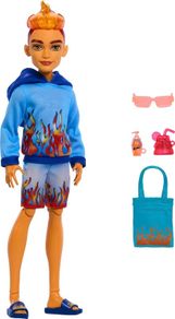 Monster High Scare-adise Island Heath Burns Doll with Flame Hoodie Swim Trunks