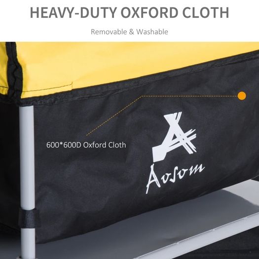 Bicycle Cargo Trailer, Two-Wheel Bicycle Large Cargo Wagon Trailer Oxford Fabric, Folding Storage, & Removable Cover, Yellow