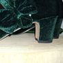 Green velvet mid heel ladies shoes Image 2
