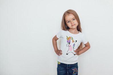 Dab Unicorn Funny Girls T-shirt Tee Top Shirt Birthday Girl Kids Unicorn Shirt