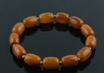 Luxury rare dark beeswax genuine Baltic amber beaded elastic bracelet with gold plated spacers vintage jewellery bracelets