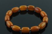 Luxury rare dark beeswax genuine Baltic amber beaded elastic bracelet with gold plated spacers vintage jewellery bracelets