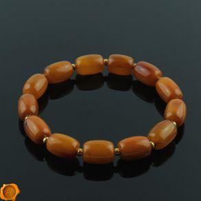 Luxury rare dark beeswax genuine Baltic amber beaded elastic bracelet with gold plated spacers vintage jewellery bracelets