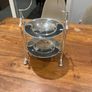 G.W.S George Wish EPNS silverplate 2 Tier Cake Stand Rare Cane Handle Image 2