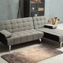 DARK GREY fabric Sofa Bed with Chaise and Cushions Image 7