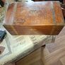 Rare Antique Brass and Walnut Writing Slope, likely dating to the Regency period circa 1825 with Hidden 3 Drawers. Postage Available or Collection Image 2