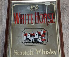1960s White Horse Scotch Whisky Bar Mirror