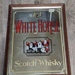 1960s White Horse Scotch Whisky Bar Mirror