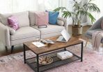 coffee table in retro style, coffee table in 50/60s look, living room table with large shelf, coffee table, retro furniture for your living room, foyer, simple construction, wood look