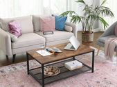 coffee table in retro style, coffee table in 50/60s look, living room table with large shelf, coffee table, retro furniture for your living room, foyer, simple construction, wood look