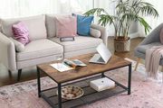 coffee table in retro style, coffee table in 50/60s look, living room table with large shelf, coffee table, retro furniture for your living room, foyer, simple construction, wood look