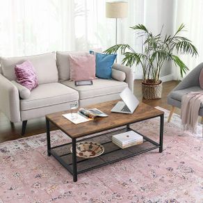 coffee table in retro style, coffee table in 50/60s look, living room table with large shelf, coffee table, retro furniture for your living room, foyer, simple construction, wood look