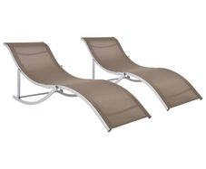 Folding Sun Loungers 2 pcs Taupe Textilene