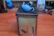 Tea caddy tin box