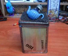 Tea caddy tin box