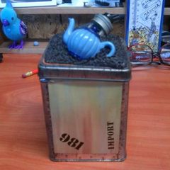 Tea caddy tin box