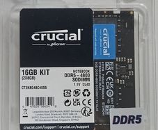 Crucial 16gb Ddr5 4800mhz Sodimm Laptop Ram Cl40
