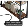 132.5CM L-Shaped Desk with 3 Power Outlets & 2 USB Ports, LED Strip Lights Image 3