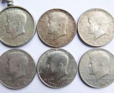 John Kennedy Silver half Dollars 1964-1964-1965-1974-1976-1977