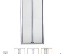 Cooke & Lewis Onega Silver effect Clear Bi-fold Shower door (H)190cm (W)76cm