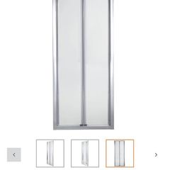 Cooke & Lewis Onega Silver effect Clear Bi-fold Shower door (H)190cm (W)76cm