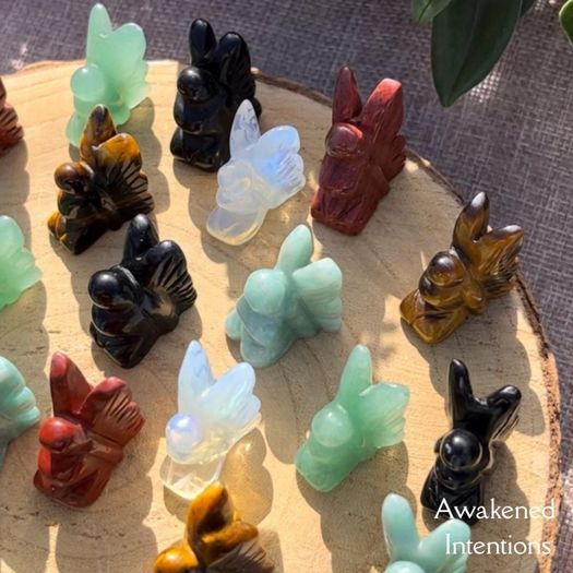 Mini Crystal Carvings Gemstones Mushroom, Heart, Star, Moon ect