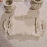 Beleek Esk Plate And 2 Rose  Bowl Vases. Image 7