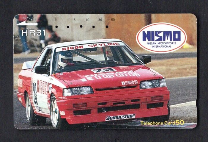 Japan 50 unit Nismo Nissan Motorsports Ricoh Nissan Skyline HR31 racing car (Tamura) Telephone Card