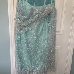 Traditional Nigerian Asoebi style dress for wedding or special occasion comes with Traditional fan also