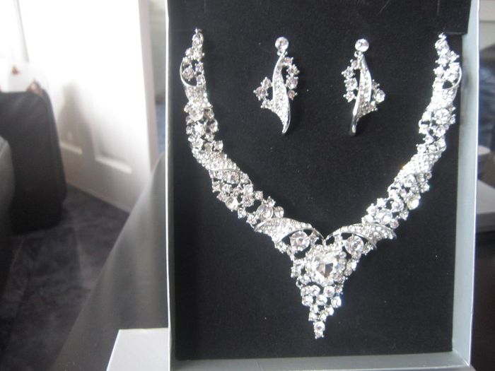 Silver Crystal  Bride's Designer Neck Piece and Earrings