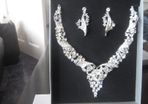 Silver Crystal  Bride's Designer Neck Piece and Earrings