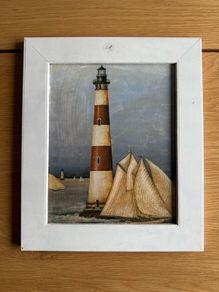 Beach lighthouse painting
