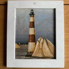 Beach lighthouse painting