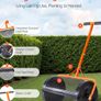 24 Inch Compost Spreader Heavy-Duty Steel Peat Moss & Lawn Roller Image 4