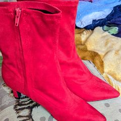 Brand new Red suede Ankle boots size UK 8